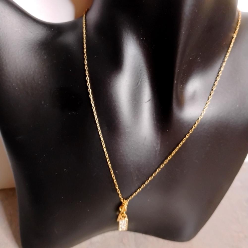 A New Day Gold Tone Pendant Dainty Necklace‎